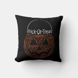 Halloween Pumpkin Typography Orange Black Kudde