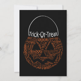 Halloween Pumpkin Typography Orange Black Tack Kort