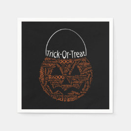 Halloween Pumpkin Typography Spooky Orange Pappersservett