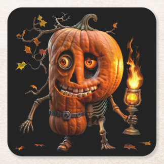 Halloween Pumpkin Underlägg Papper Kvadrat