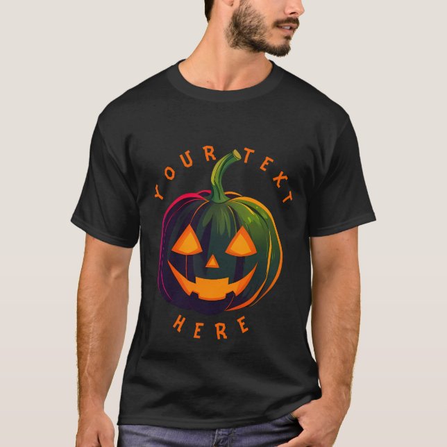 Halloween Pumpkin Vibes design T-Shirt (Framsida)