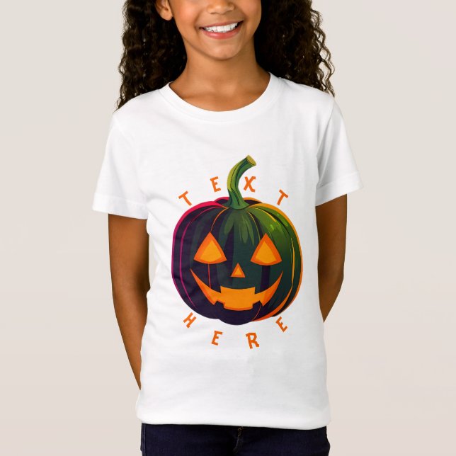 Halloween Pumpkin Vibes design T-Shirt (Framsida)