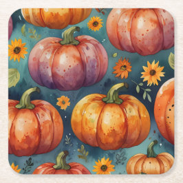 Halloween Pumpkin Vibes designer Underlägg Papper Kvadrat