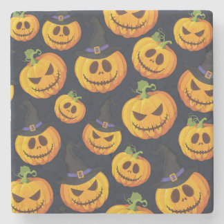 Halloween Pumpkin: Vintage Witch Mönster Stenunderlägg