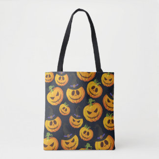 Halloween Pumpkin: Vintage Witch Mönster Tygkasse
