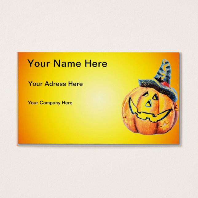 Halloween Pumpkin Visitkort (Framsidan)