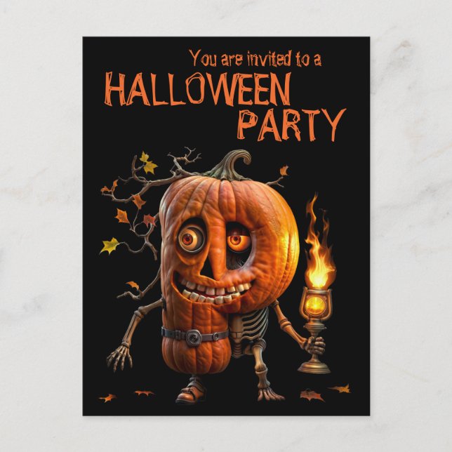 Halloween Pumpkin Vykort (Framsida)