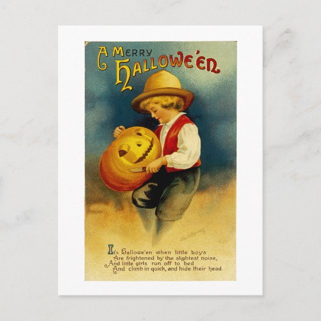 Halloween Pumpkin Vykort (Framsida)