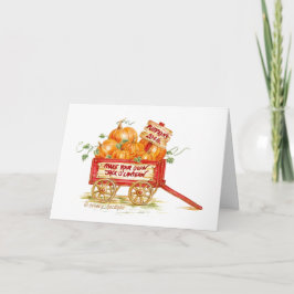 Halloween Pumpkin Wagon Greeting Card Kort