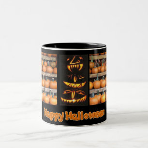 Halloween Pumpkin Wall Två-Tonad Mugg