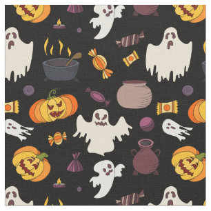 Halloween Pumpkin Witch Ghost Mönster Tyg