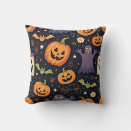 Halloween Pumpkin Witch Hat Mönster Pillow Cushion Kudde