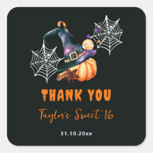 Halloween Pumpkin Witch Hat Spöken Cute Sweet 16