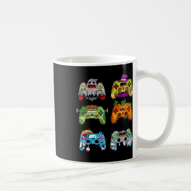 Halloween Pumpkin Witch-spelkontrollanter Zombie Kaffemugg (Höger)