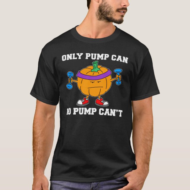 Halloween Pumpkin Workout Pun T Shirt (Framsida)
