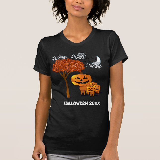 HALLOWEEN PUMPKINHUVUDEN T-shirt (Framsida)