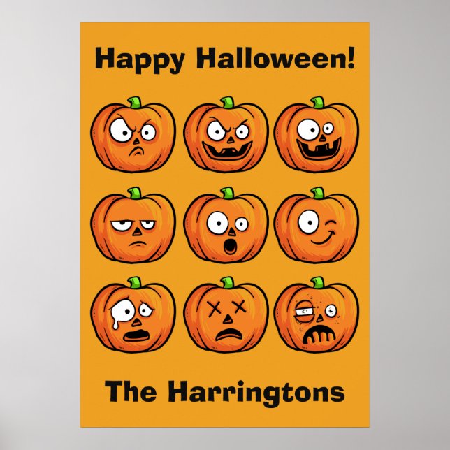Halloween Pumpkins-anpassningsbar poster text (Framsidan)