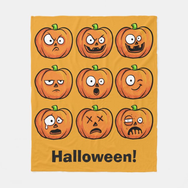 Halloween Pumpkins anpassningsbar text fleece filt (Framsidan)