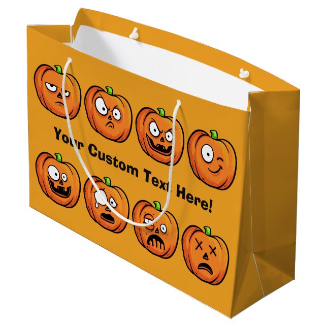 Halloween Pumpkins anpassningsbar text stor presen (Baksidan Vinklad)