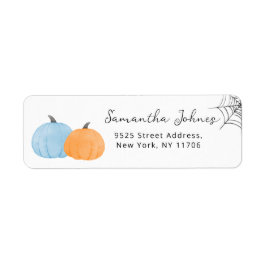 Halloween pumpkins blue return Address Label Returadress Etikett