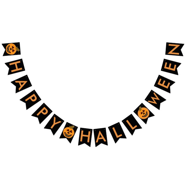 Halloween Pumpkins Bunting Banner Vimplar (Alla)