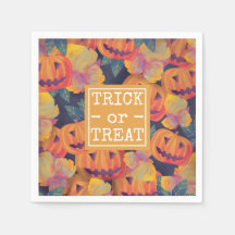 Halloween Pumpkins Bus eller godis | Napkin