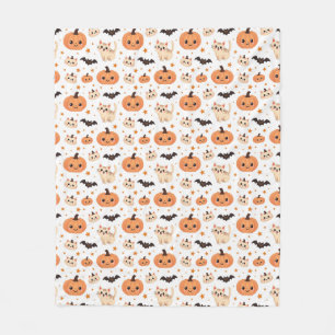 Halloween Pumpkins Fladdermus Cats - Cheerful Fleecefilt