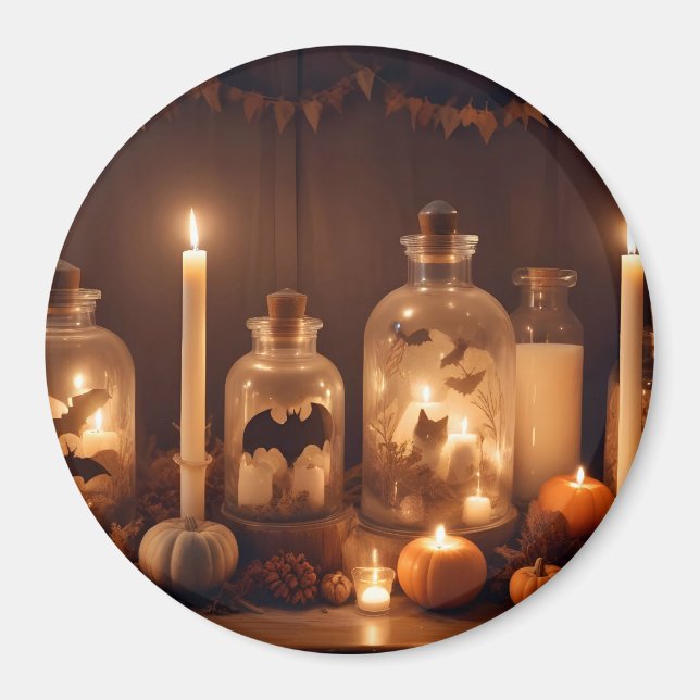 Halloween Pumpkins Fladdermus Cute Spooky Festive  Magnet (Framsidan)