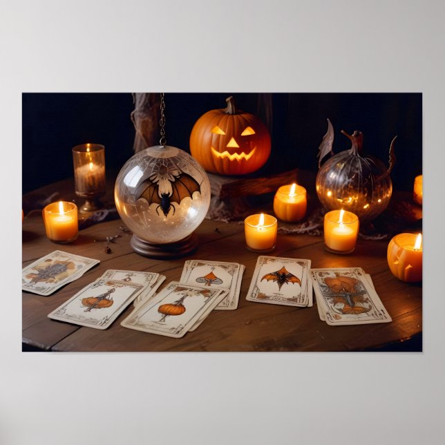 Halloween Pumpkins Fladdermus Cute Spooky Festive  Poster (Framsidan)