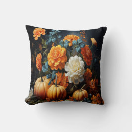 Halloween Pumpkins Flowers Kudde
