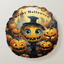 Halloween Pumpkins Happy halloween Rund Kudde