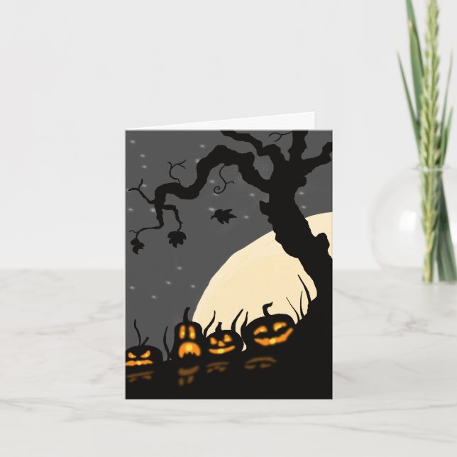Halloween Pumpkins Helgkort (Framsida)