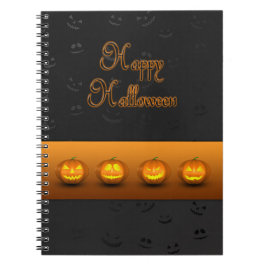 Halloween Pumpkins Jack-o-Lantern Anteckningsbok Med Spiral