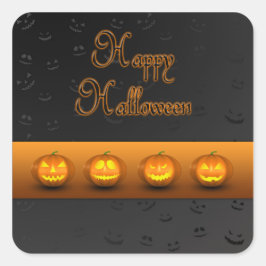 Halloween Pumpkins Jack-o-Lantern Fyrkantigt Klistermärke