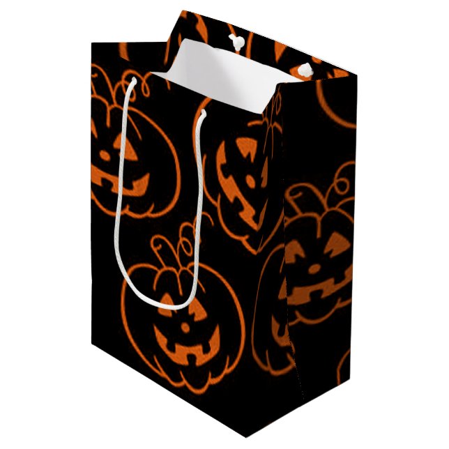 Halloween Pumpkins Jack-O-Lantern Gift Bag (Framsidan Vinklad)