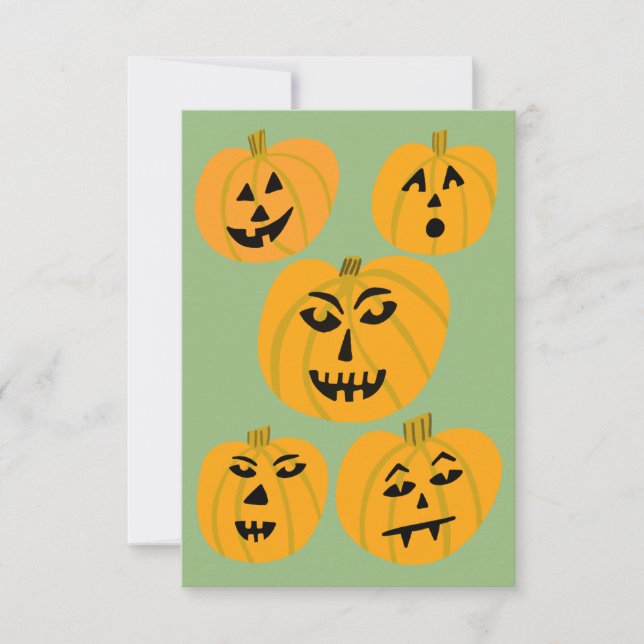 Halloween Pumpkins Jack-O-Lantern-kort (Framsida)
