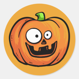 Halloween Pumpkins-klistermärken 3 Runt Klistermärke