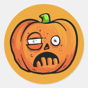 Halloween Pumpkins-klistermärken 6 Runt Klistermärke