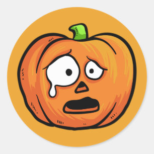 Halloween Pumpkins-klistermärken 7 Runt Klistermärke