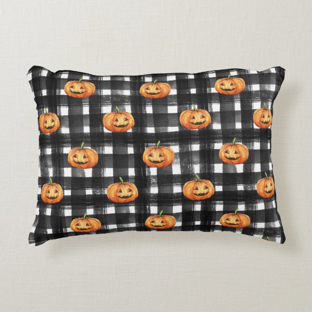 Halloween Pumpkins: Kontrollerad charm. Prydnadskudde (Framsidan)