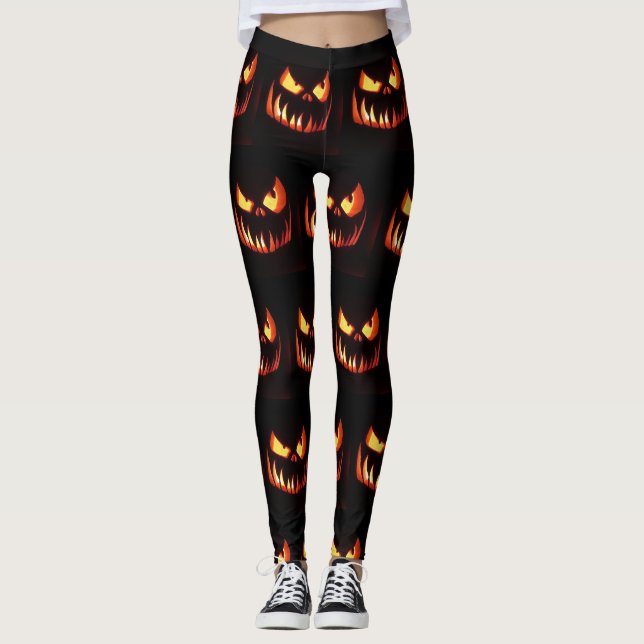 Halloween Pumpkins Leggings (Framsida)