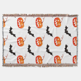 Halloween Pumpkins och Fladdermus, Bus eller godis Filt