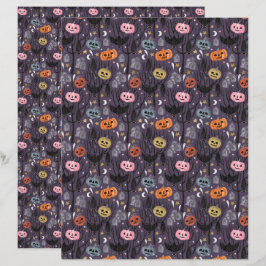 Halloween Pumpkins och Gravsten Scrapbook Papper