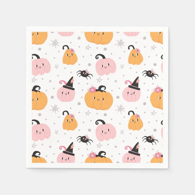 Halloween Pumpkins och Spiders Pappersservett (Framsidan)