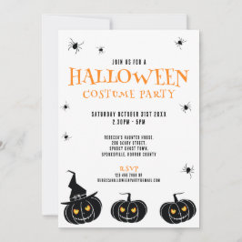Halloween Pumpkins och Spiders Party-inbjudan Inbjudningar