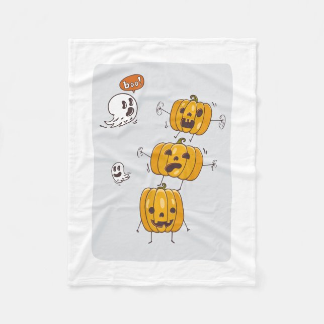 Halloween Pumpkins och Spöken Blanket Fleecefilt (Framsidan)