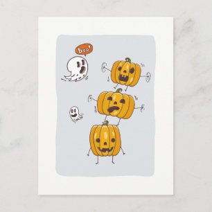 Halloween Pumpkins och Spöken vykort