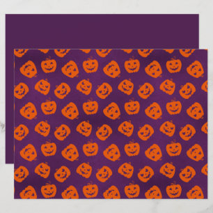 Halloween Pumpkins på Lila Background Mönster