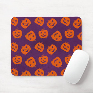 Halloween Pumpkins på Lila Background Mönster Musmatta