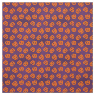 Halloween Pumpkins på Lila Background Mönster Tyg